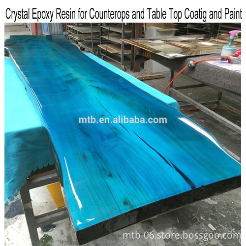 High Glass Resin Wood Table and Furnitures